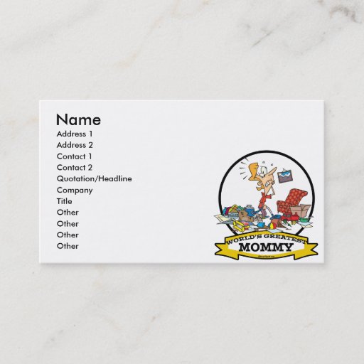 Customizable WORLDS GREATEST MOMMY WOMEN CARTOON BUSINESS CARD TEMPLATES