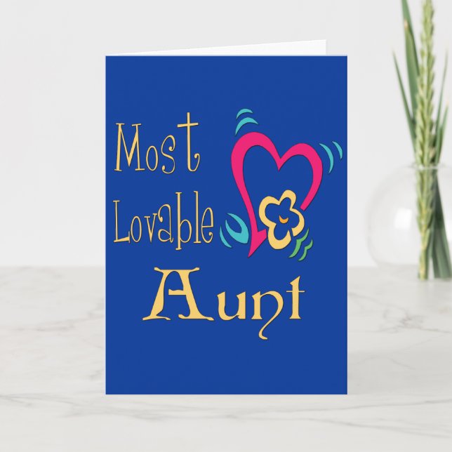 World's Greatest Most Lovable Aunt Card (Front)