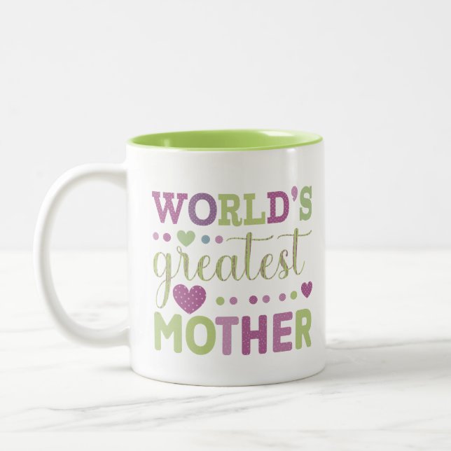 Worlds Greatest Mother Two-Tone Coffee Mug (Left)