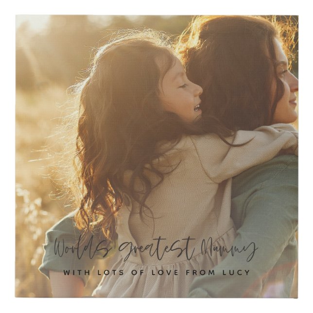 Worlds greatest mummy stylish photo faux canvas print (Front)