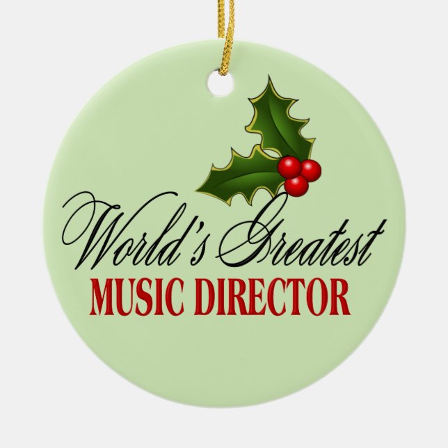 World's Greatest Music Director Ceramic Ornament (Front)