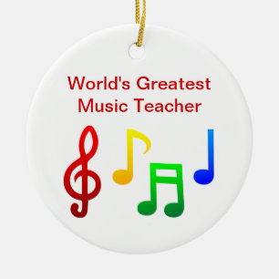 Worlds Greatest Music Teacher Ceramic Ornament