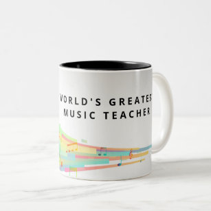 Worlds Greatest Music Teacher Gift Two-Tone Coffee Mug