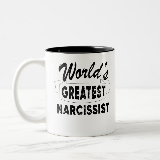 Worlds Greatest Narcissist Two-Tone Coffee Mug (Left)