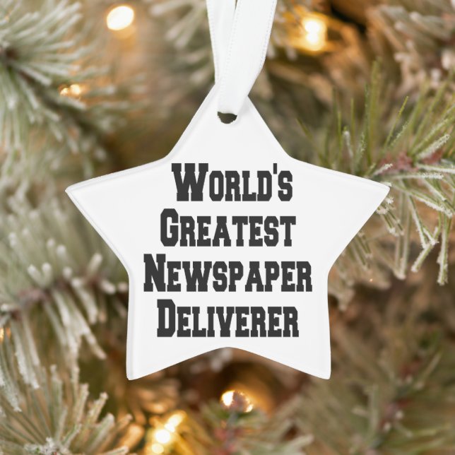 Worlds Greatest Newspaper Deliverer Ornament (Tree)