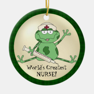 World's Greatest Nurse Frog ornament