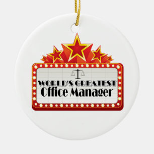 World's Greatest Office Manager Ceramic Ornament