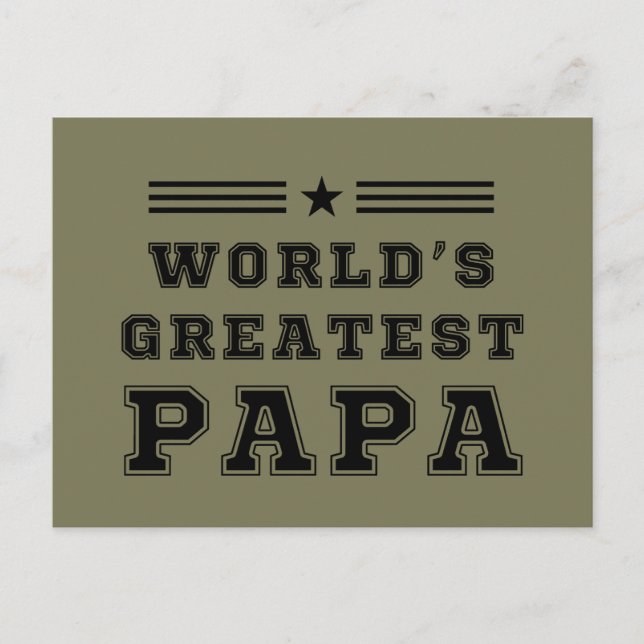 World's Greatest Papa Happy Father's Day Gift T-Sh Postcard (Front)