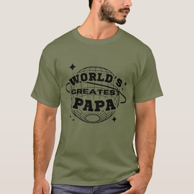 World's Greatest Papa Happy Father's Day Gift T-Shirt (Front)