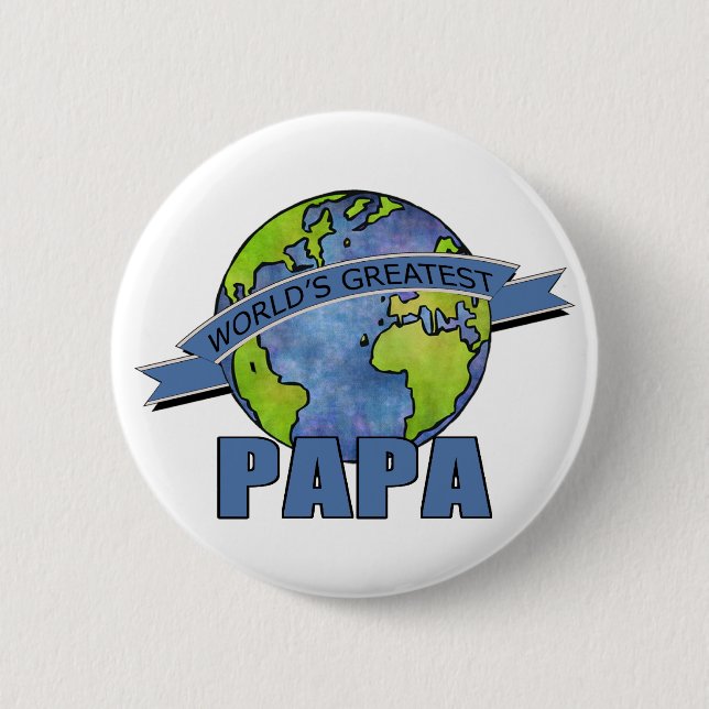 World's Greatest Papa Pinback Button (Front)