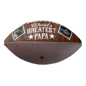 World's Greatest Papa Star Photo Father's Day Gift Football