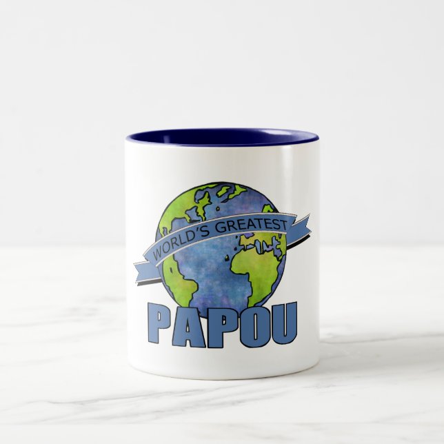 World's Greatest Papou Two-Tone Coffee Mug (Center)