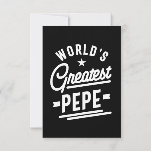 Worlds Greatest Pepe Grandpa T_shirt RSVP Card