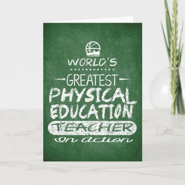 World's Greatest Physical Education PE Teacher Card (Front)