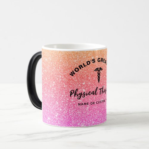 Worlds Greatest Physical Therapist Rainbow Name Magic Mug