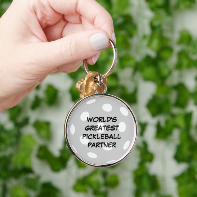 World's Greatest Pickleball Partner Keychain (Hand)
