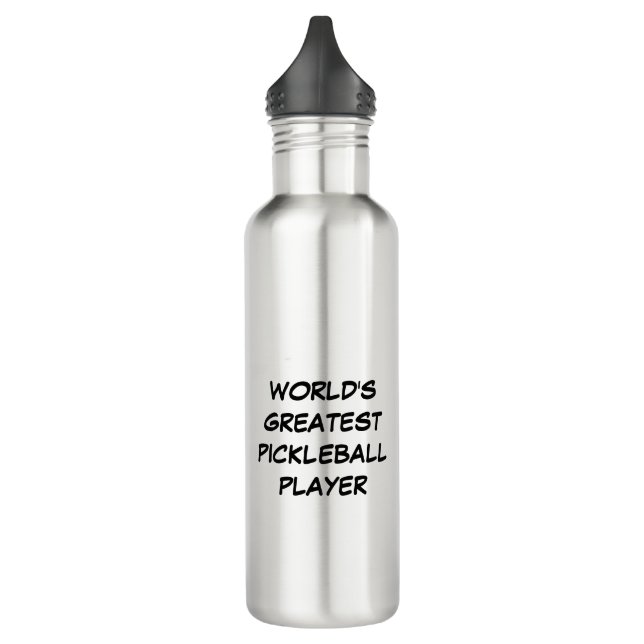 World's Greatest Pickleball Player  Stainless Steel Water Bottle (Left)
