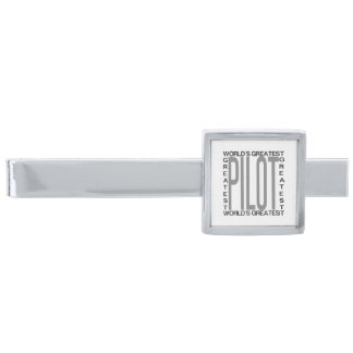 Worlds Greatest Pilot Silver Finish Tie Bar