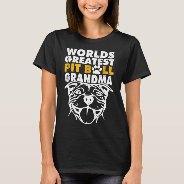 Worlds Greatest Pit Bull Grandma Dog Lovers Grandm T-Shirt (Front)