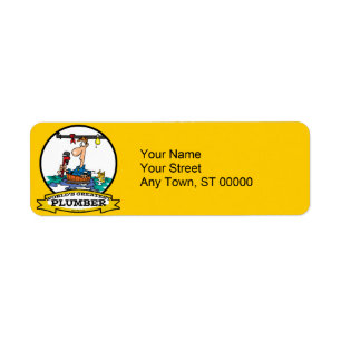 WORLDS GREATEST PLUMBER IV MEN CARTOON LABEL