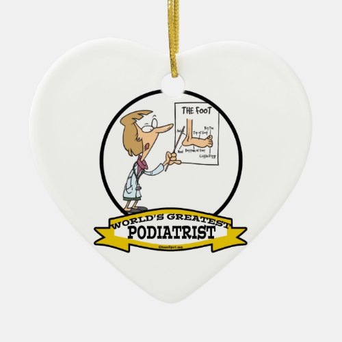 WORLDS GREATEST PODIATRIST WOMEN CARTOON CERAMIC ORNAMENT