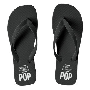World's Greatest Pop Father Grandpa Gift Flip Flops