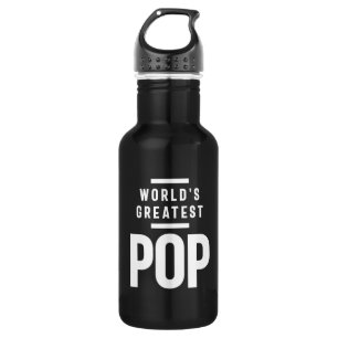 World's Greatest Pop Father Grandpa Gift Stainless Steel Water Bottle