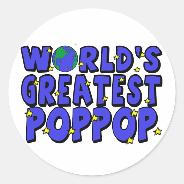 World's Greatest PopPop Classic Round Sticker (Front)