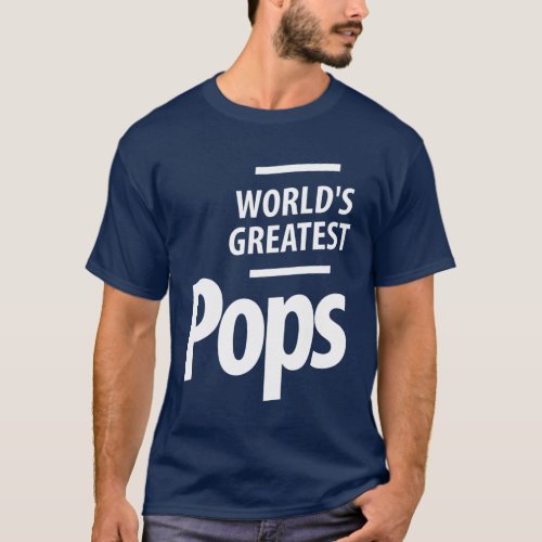 Worlds Greatest Pops  Father and Grandpa Gift T_Shirt