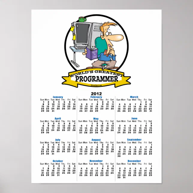 WORLDS GREATEST PROGRAMMER MEN CARTOON POSTER | Zazzle