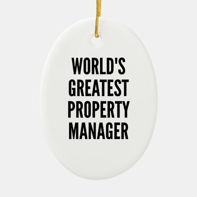 Worlds Greatest Property Manager Ceramic Ornament (Front)