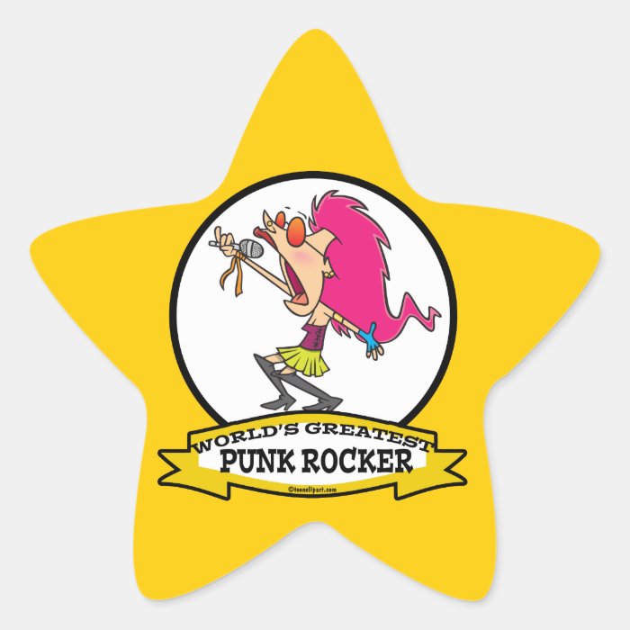 WORLDS GREATEST PUNK ROCKER GIRL CARTOON STAR STICKERS