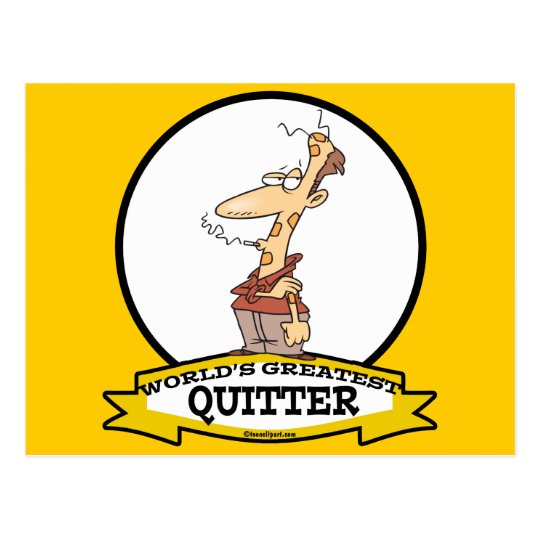 WORLDS GREATEST QUITTER SMOKER CARTOON POSTCARD