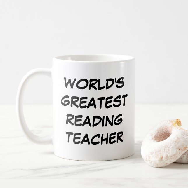 "World's Greatest Reading Teacher" Mug (With Donut)