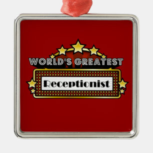 World's Greatest Receptionist Metal Ornament