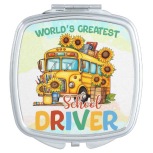 World's Greatest School Bus Driver Compact Mirror