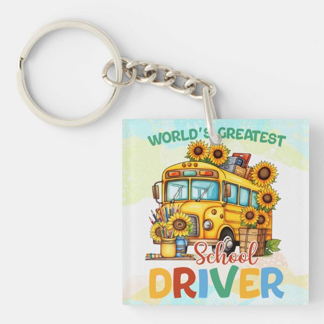 World's Greatest School Bus Driver Keychain (Front)