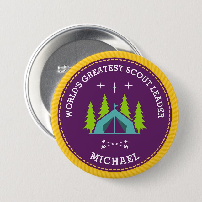 World's Greatest Scout Leader 7.5 Cm Round Badge Button (Front & Back)