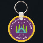 World's Greatest Scout Leader Keychain<br><div class="desc">Show some appeciation for your scout leader with this personalised camping themed design. Customise any of the text to suit your needs!</div>