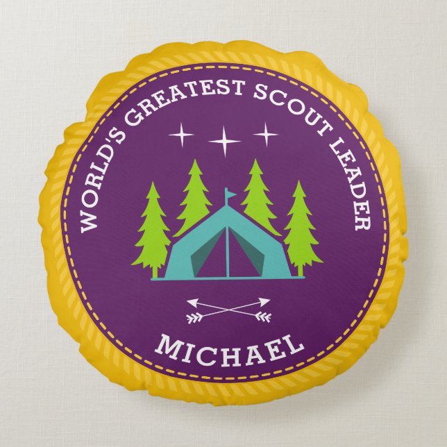 World's Greatest Scout Leader Round Pillow (Front)