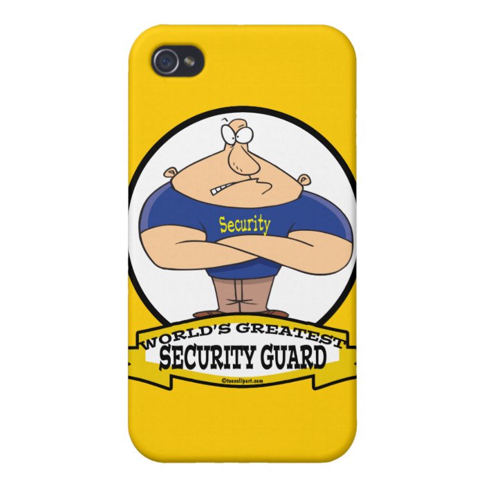 WORLDS GREATEST SECURITY GUARD MEN CARTOON COVER FOR iPhone 4