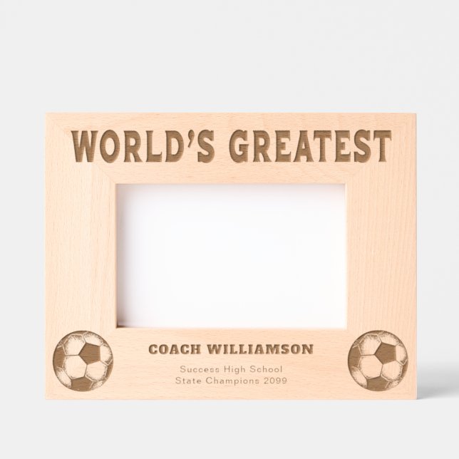 World's Greatest Soccer Coach Engraved Frames (Front)