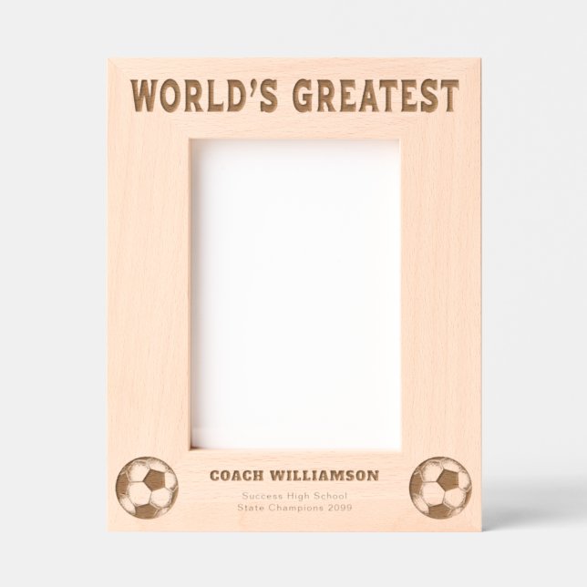 World's Greatest Soccer Coach Engraved Frames (Front)