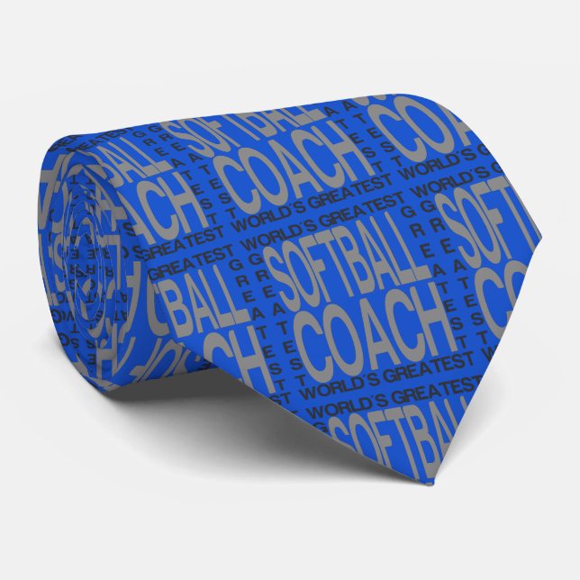 Worlds Greatest Softball Coach Tie (Rolled)
