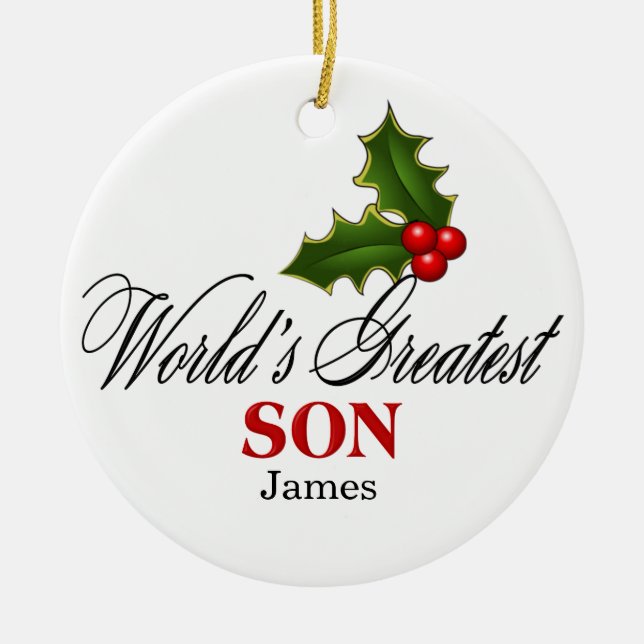 World's Greatest Son Ceramic Ornament (Front)