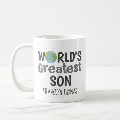 Worlds Greatest Son Modern Typography Coffee Mug