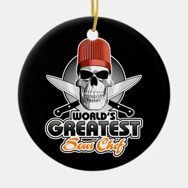 World's Greatest Sous Chef v1 Ceramic Ornament (Front)