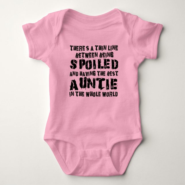 World's greatest spoiler auntie baby bodysuit (Front)