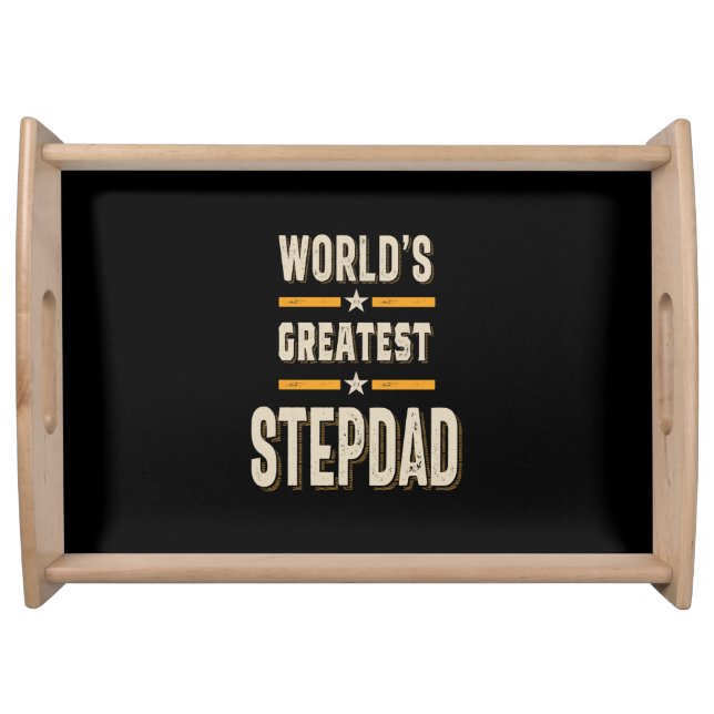 World's Greatest Step-Dad Funny Stepfather Gift Serving Tray (Front)