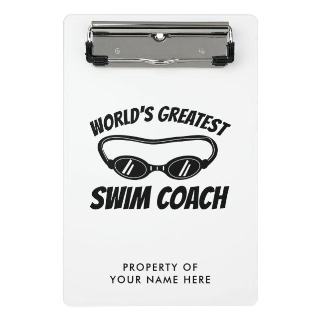 World's Greatest Swim Coach Birthday gift idea Mini Clipboard (Front)
